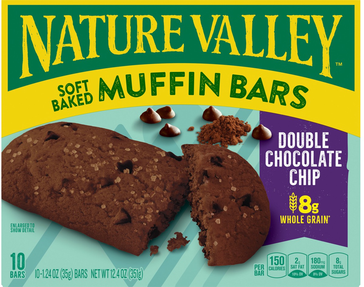 slide 8 of 13, Nature Valley Soft Baked Muffin Bars, Double Chocolate Chip, Made With Whole Grain- 10 ct, 10 ct