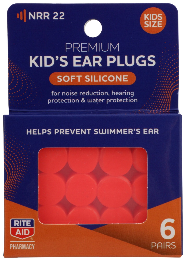 slide 1 of 2, Rite Aid Pharmacy Silicone Ear Plugs for Kids, 6 pair