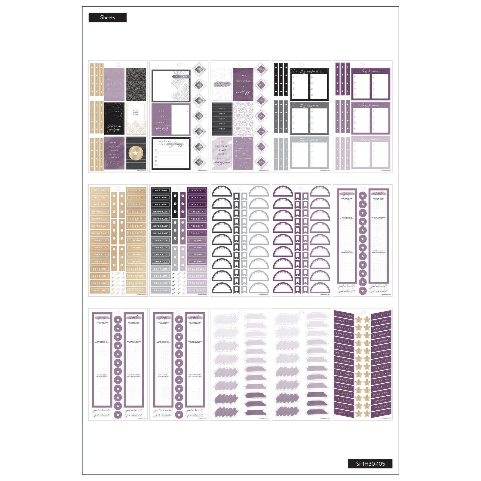 slide 5 of 5, Me & My Big Ideas The Happy Planner Girl With Goals Value Pack Stickers, 9 in x 4.75 in