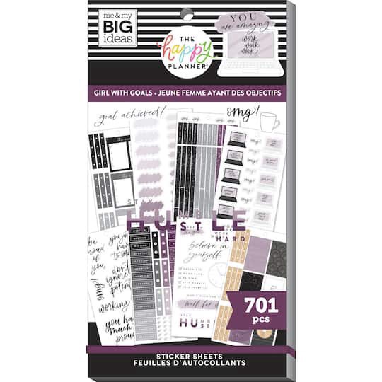 slide 1 of 5, Me & My Big Ideas The Happy Planner Girl With Goals Value Pack Stickers, 9 in x 4.75 in
