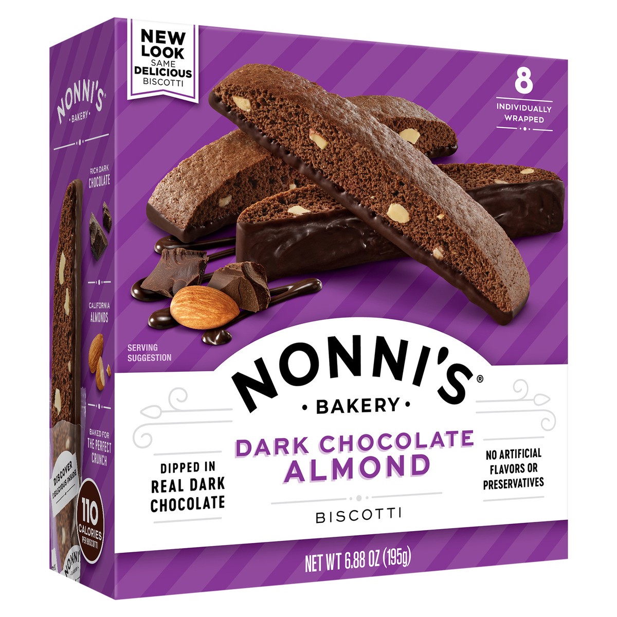 slide 8 of 8, Nonni's Dark Chocolate Almond Biscotti, 8 ct; 6.88 oz