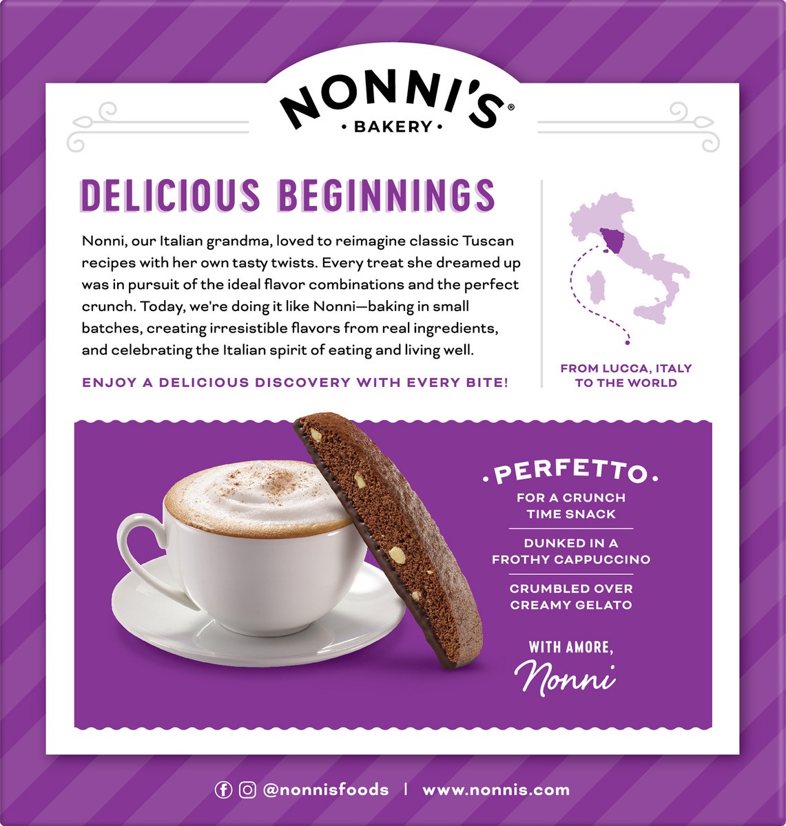 slide 3 of 8, Nonni's Dark Chocolate Almond Biscotti, 8 ct; 6.88 oz