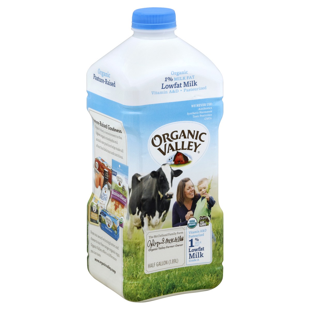 slide 6 of 8, Organic Valley 1% Lowfat Milk, 64 fl oz