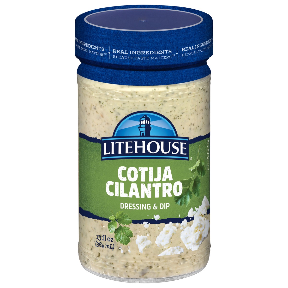 slide 1 of 9, Litehouse Cotija Cilantro Dressing & Dip 13 fl. oz. Jar, 