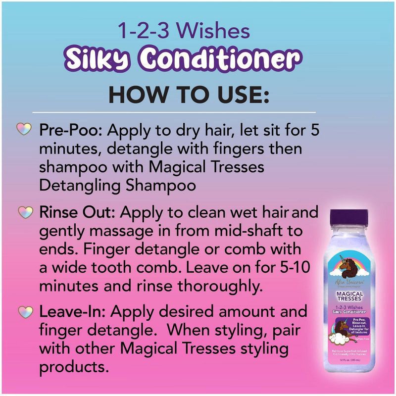 slide 3 of 4, Afro Unicorn 1-2-3 Wishes Silky Conditioner - 12 fl oz, 12 fl oz