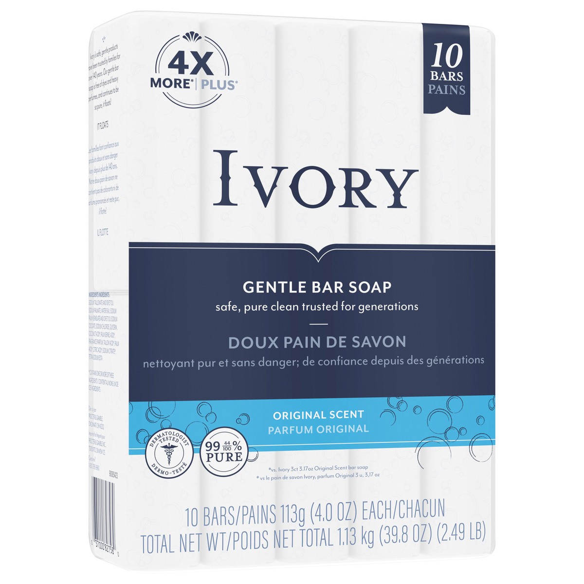 slide 4 of 8, Ivory Bar Soap Original Scent 4 oz., 10 Count, 1 ct