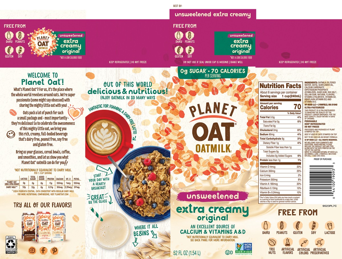 slide 13 of 15, Planet Oat Unsweetened Extra Creamy Oatmilk- 52 fl oz, 52 fl oz