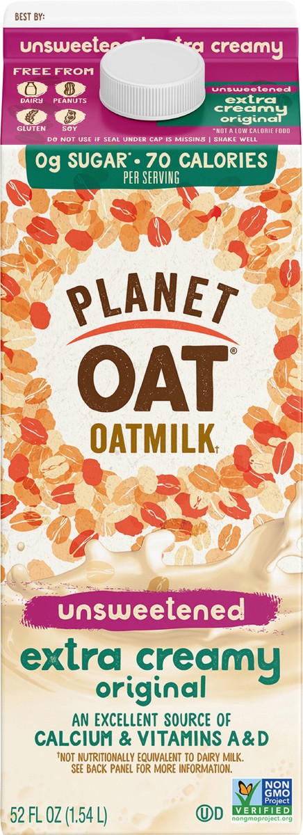 slide 14 of 15, Planet Oat Unsweetened Extra Creamy Oatmilk- 52 fl oz, 52 fl oz