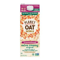 Planet Oat Unsweetened Extra Creamy Oatmilk- 52 fl oz