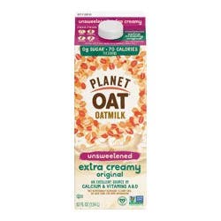 Planet Oat Unsweetened Extra Creamy Oatmilk- 52 fl oz