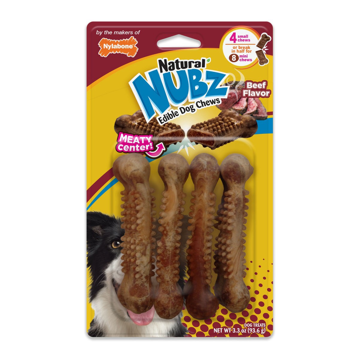 slide 1 of 5, Nylabone Nubz Meaty Center Small, 4 ct
