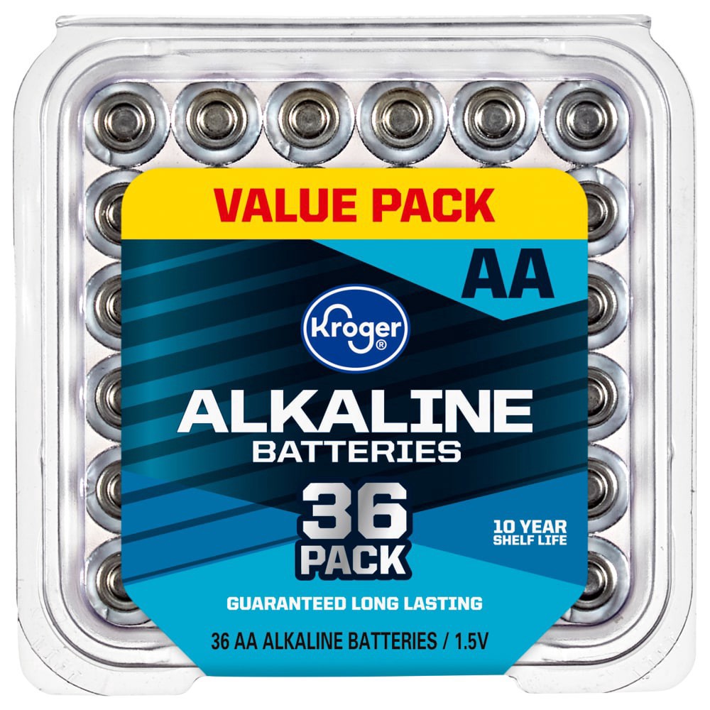 slide 1 of 2, Kroger Aa Alkaline Batteries, 36 ct