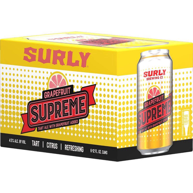 slide 1 of 3, Surly Brewing Co. Grapefruit Supreme Tart Ale - 6pk / 12 fl oz Cans, 6 ct; 12 fl oz