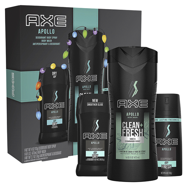 slide 1 of 1, AXE Apollo Gift Set with Body Spray, Antiperspirant & Deodorant Stick and Body Wash, 3 ct