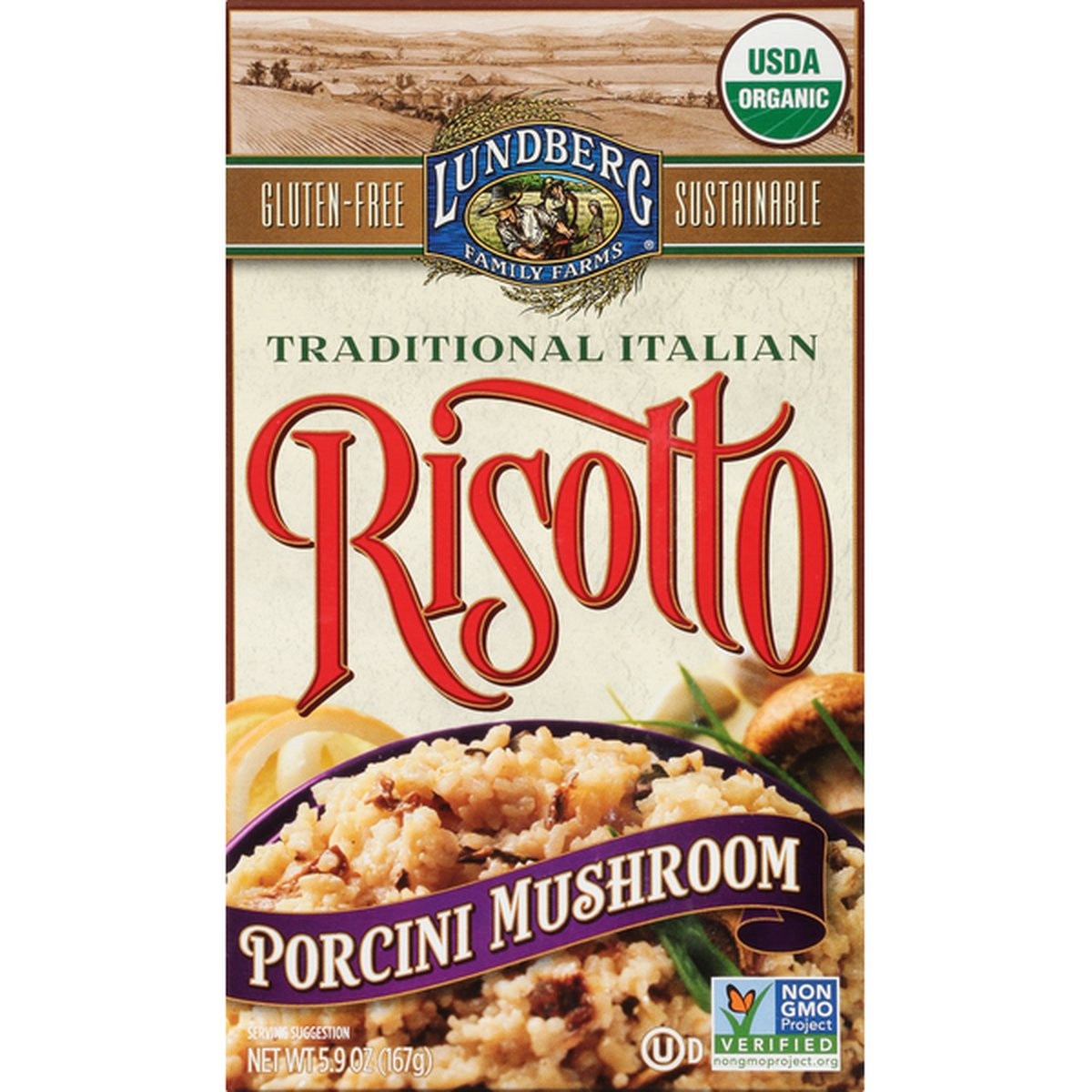 slide 1 of 1, Lundberg Family Farms Risotto, Porcini Mushroom, 5.9 oz