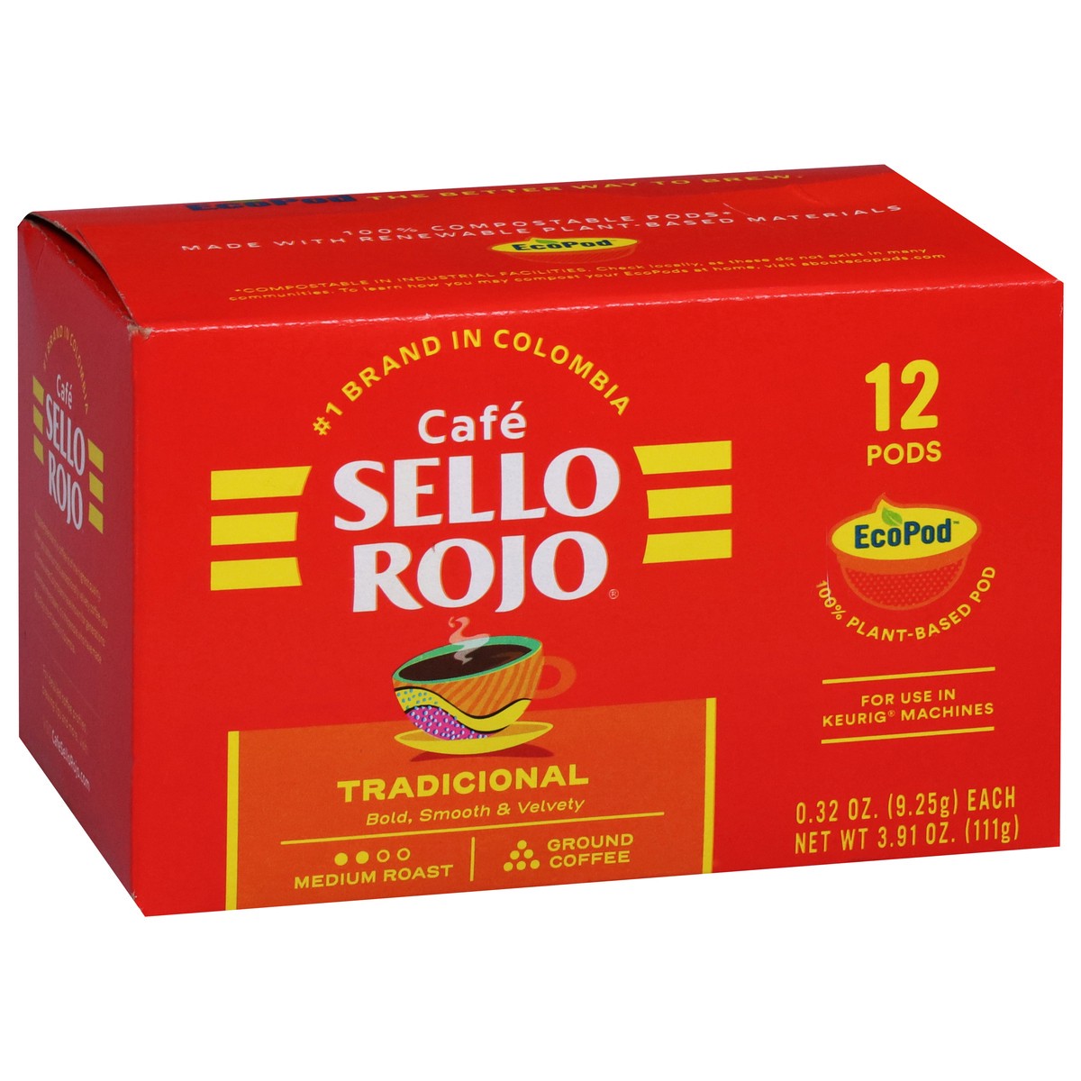 slide 10 of 16, Café Sello Rojo Tradicional Single Serve Coffee Pods, 12 ct