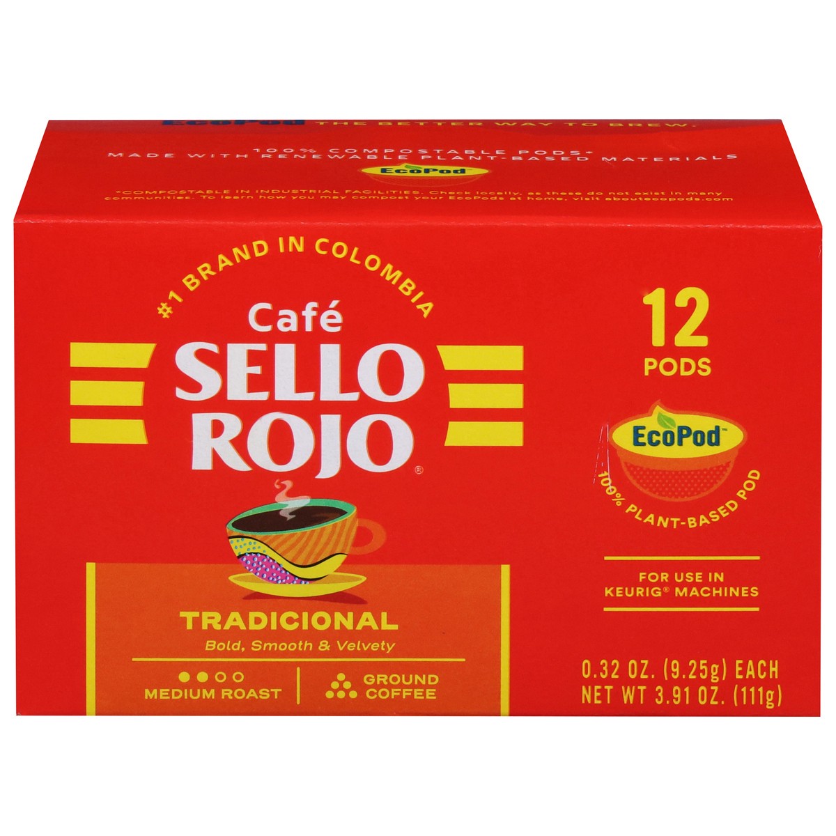slide 6 of 16, Café Sello Rojo Tradicional Single Serve Coffee Pods, 12 ct