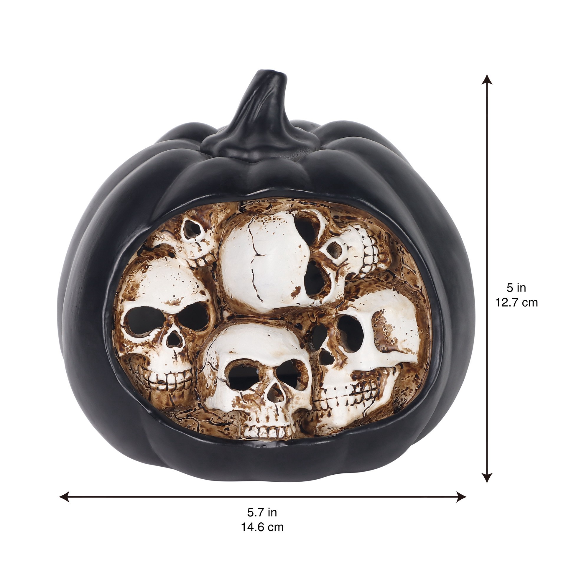 slide 5 of 10, 5.75" Skull Pumpkin Led Tabletop Accent By Ashland, 5.75 in