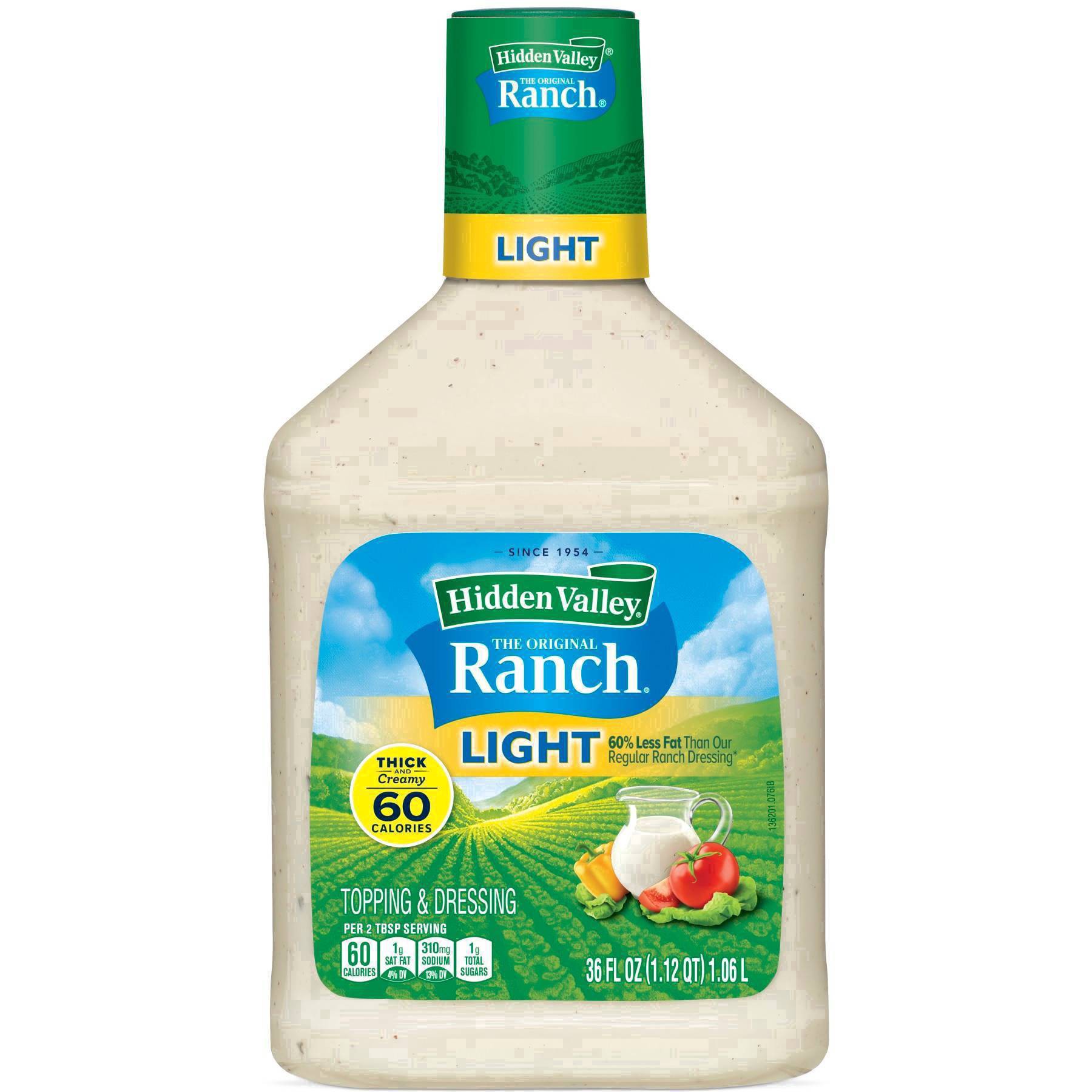 slide 5 of 84, Hidden Valley Original Ranch Light Salad Dressing & Topping, Gluten Free, keto-friendly - 36 fl oz, 36 fl oz