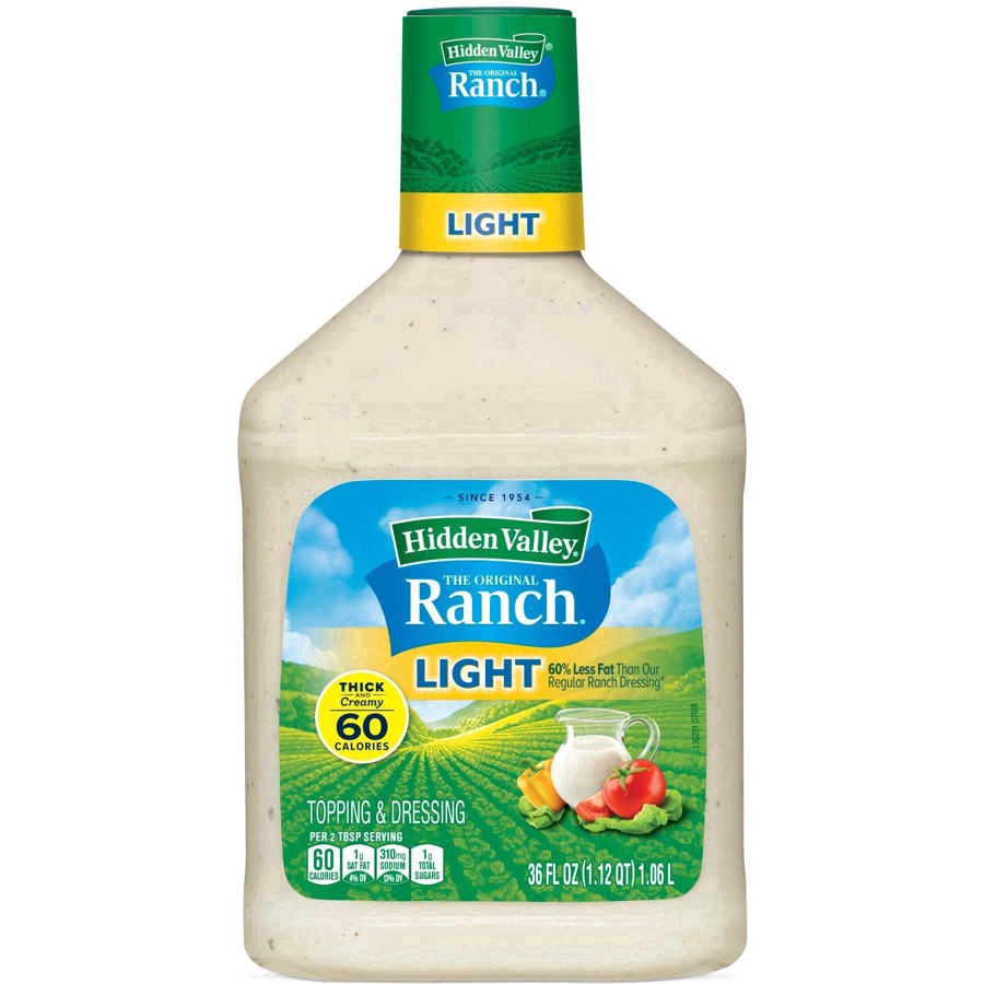 slide 43 of 84, Hidden Valley Original Ranch Light Salad Dressing & Topping, Gluten Free, keto-friendly - 36 fl oz, 36 fl oz