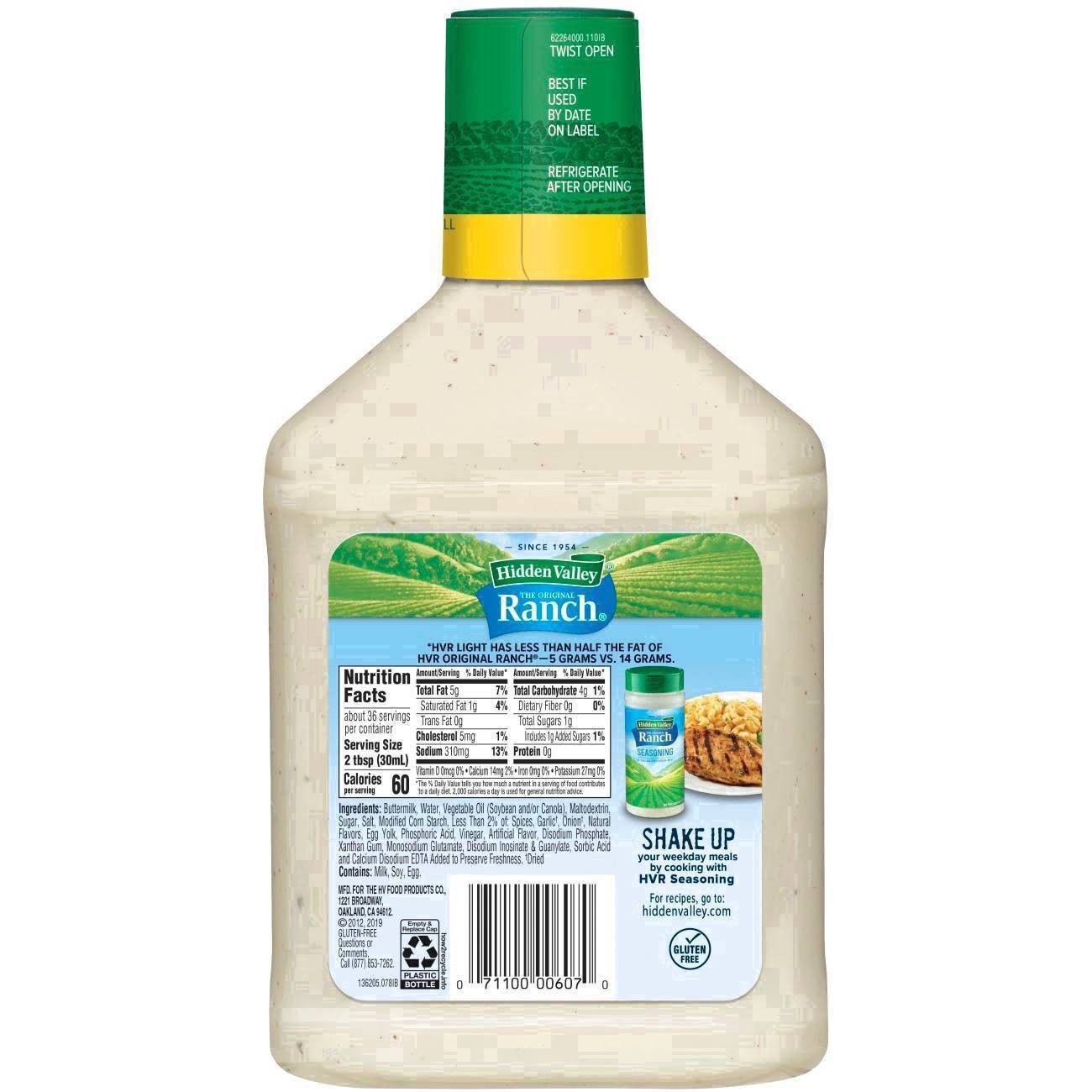 slide 70 of 84, Hidden Valley Original Ranch Light Salad Dressing & Topping, Gluten Free, keto-friendly - 36 fl oz, 36 fl oz