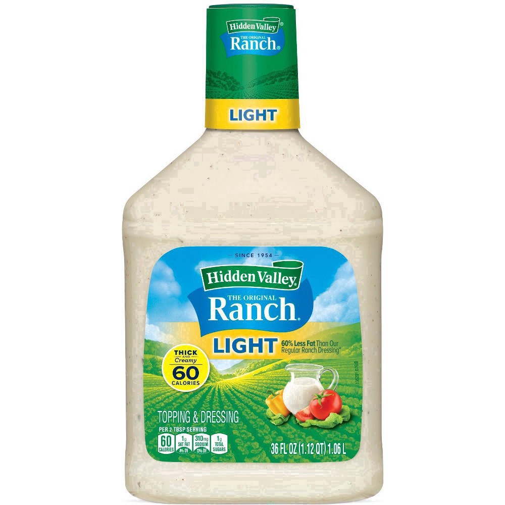 slide 79 of 84, Hidden Valley Original Ranch Light Salad Dressing & Topping, Gluten Free, keto-friendly - 36 fl oz, 36 fl oz