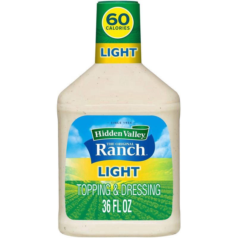 slide 1 of 84, Hidden Valley Original Ranch Light Salad Dressing & Topping, Gluten Free, keto-friendly - 36 fl oz, 36 fl oz