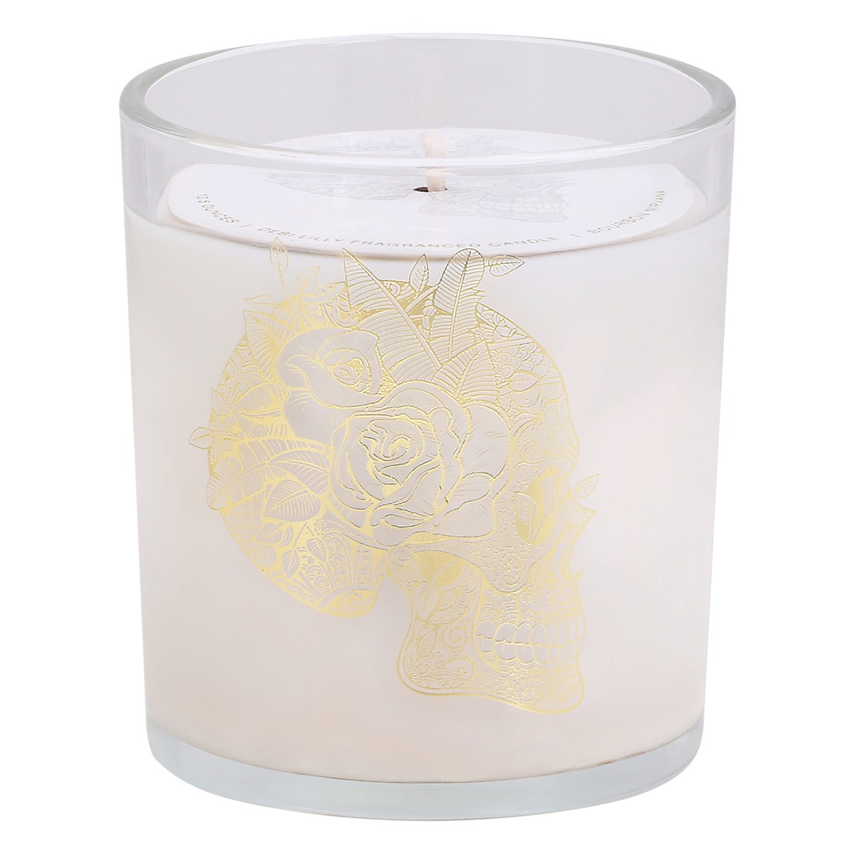 slide 9 of 9, Debi Lilly Design Debi Lilly Floral Skull Candle Sm - EA, 1 ct