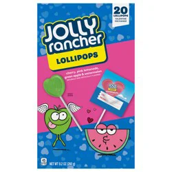 JOLLY RANCHER Assorted Fruit Flavored, Valentine's Lollipops Box, 9.2 oz (20 Pieces)