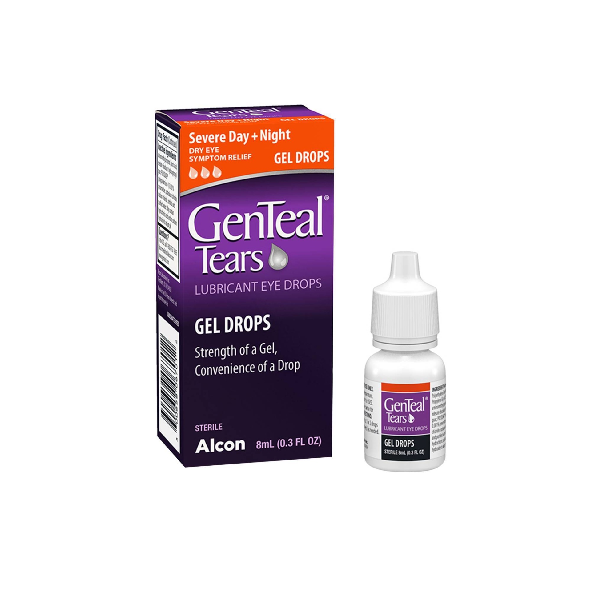 slide 1 of 1, GenTeal Tears Gel Drops, Severe Day +Night, 0.3 fl oz