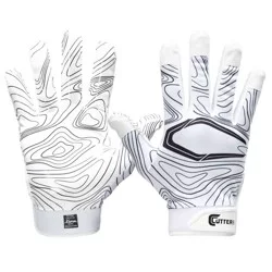Shock Doctor Cutters Game Day Receiver Gloves, White Topo, YS/YM
