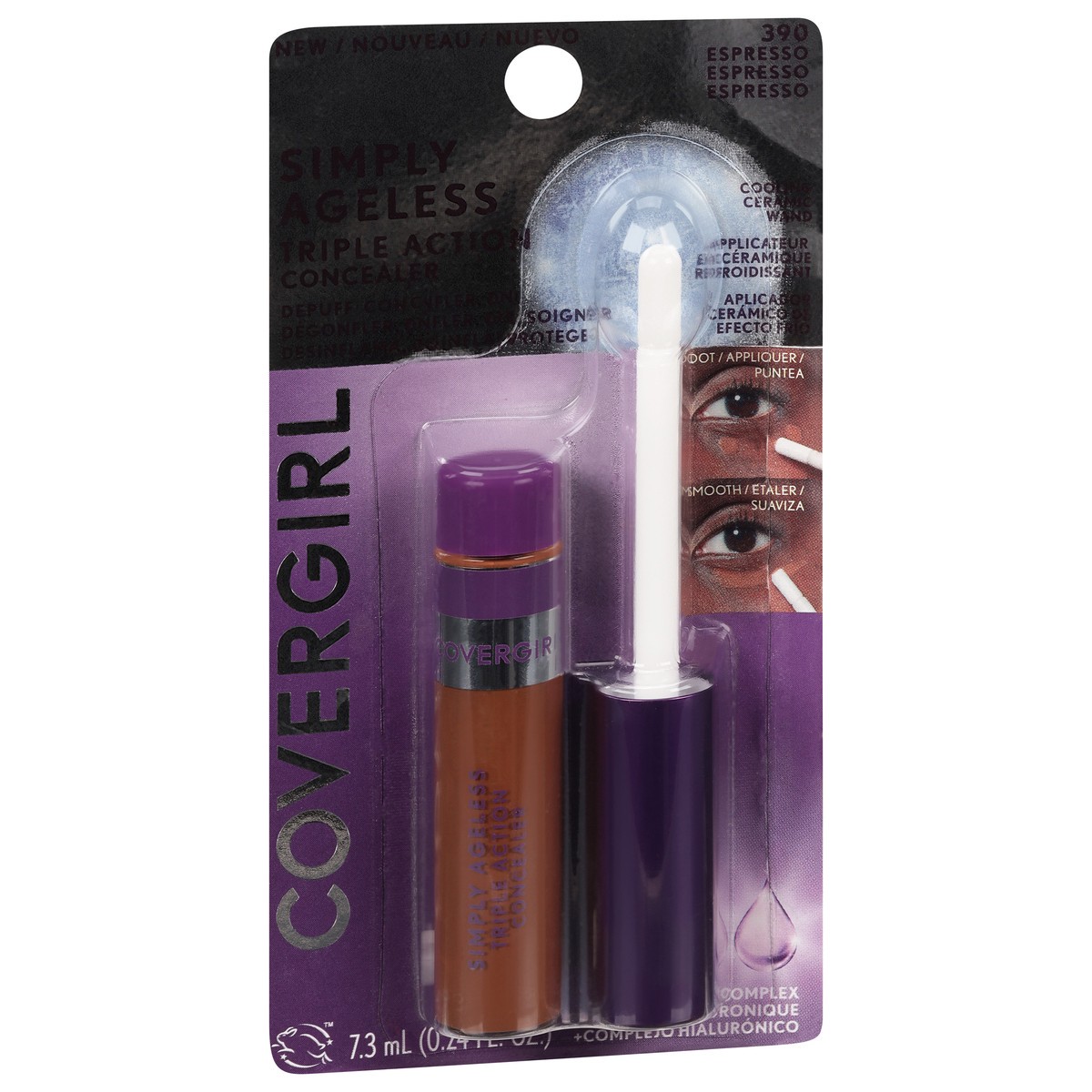slide 2 of 12, Covergirl Simply Ageless 390 Espresso Triple Action Concealer 0.24 fl oz, 0.24 fl oz