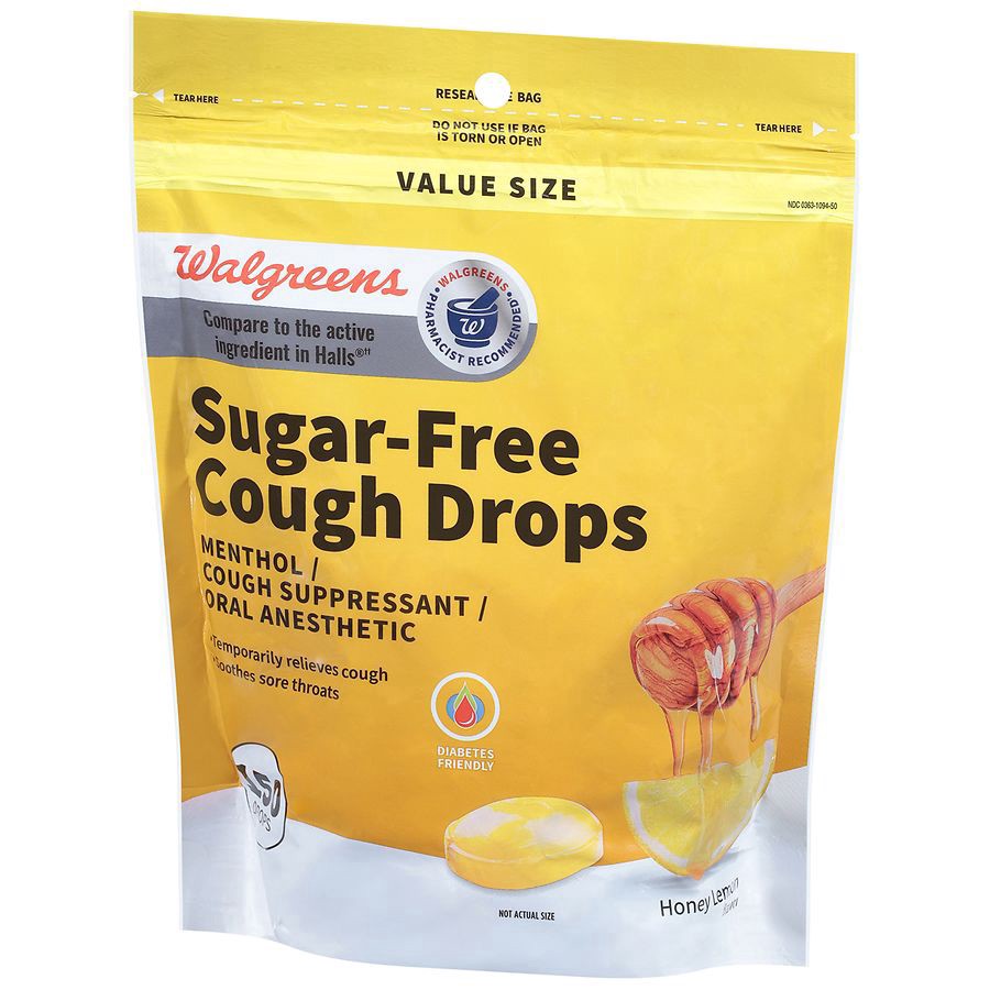 slide 3 of 5, Walgreens Cough Suppressant / Oral Anesthetic Honey Lemon, 150 ct