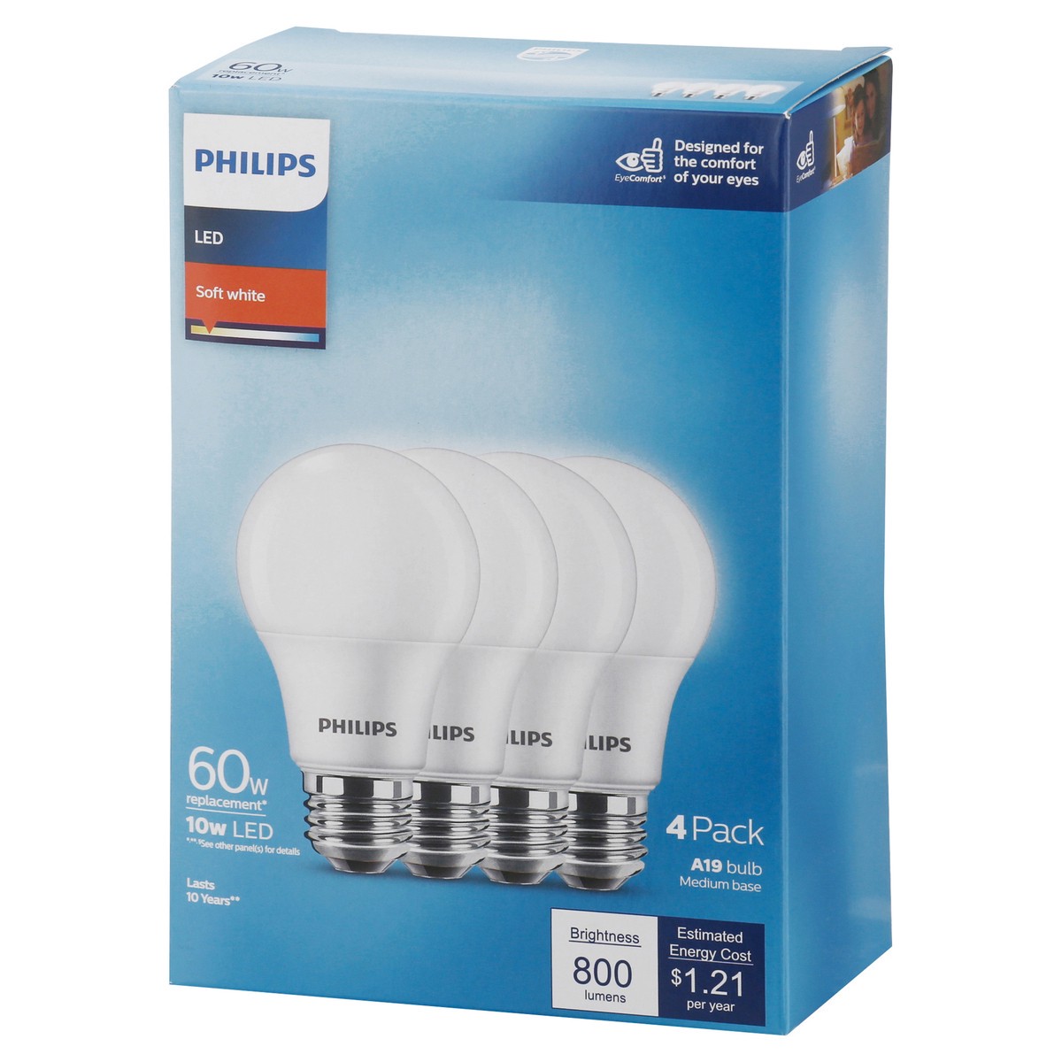 slide 2 of 9, Philips LED Soft White 10 Watts Light Bulbs 4 ea, 4 ct
