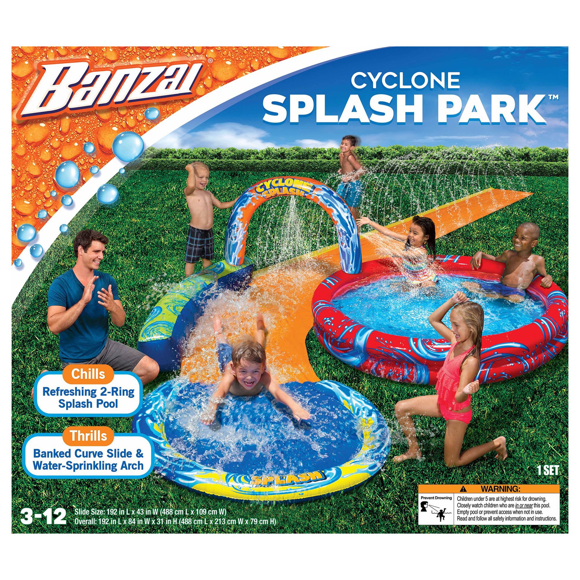 slide 1 of 1, Banzai Cyclone Splash Water Park, 1 ct