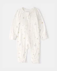 Carters Baby Constellation 2-Way Zip PurelySoft Sleep & Play Pajama - Cream Cream NB