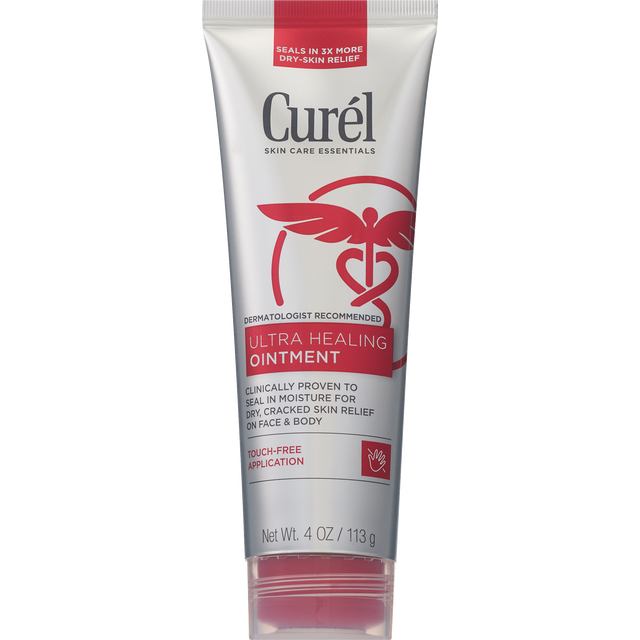 slide 1 of 1, Curél Ultra Healing Ointment, Healing Ointment with Touch Free Applicator, Body and Face Moisturizer for Women and Men, 4 Oz, 4 fl oz