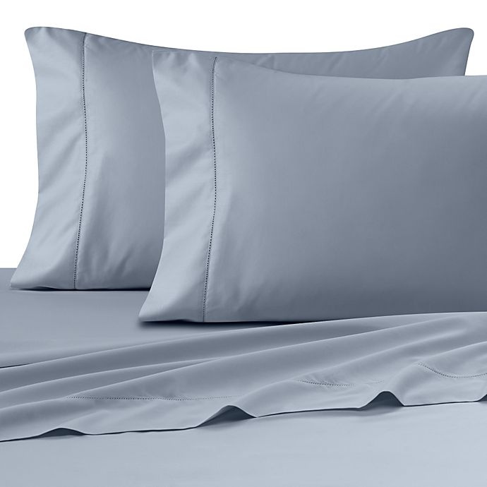 slide 1 of 1, Wamsutta Ultra Soft Sateen 525-Thread-Count King Flat Sheet - Light Blue, 1 ct