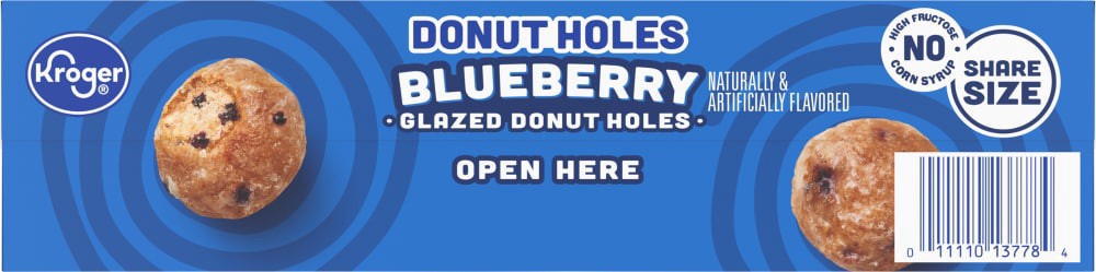 slide 3 of 5, Kroger Blueberry Glazed Donut Holes, 14 oz