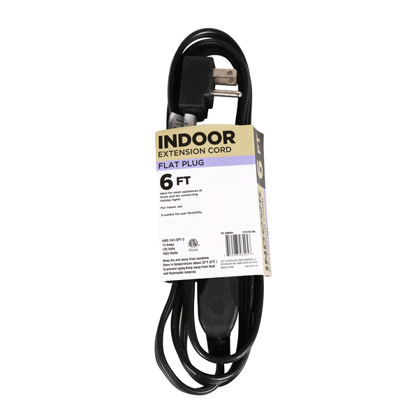 slide 2 of 9, Indoor Snug Plug Extension Cord, 6 ft, 1 ct