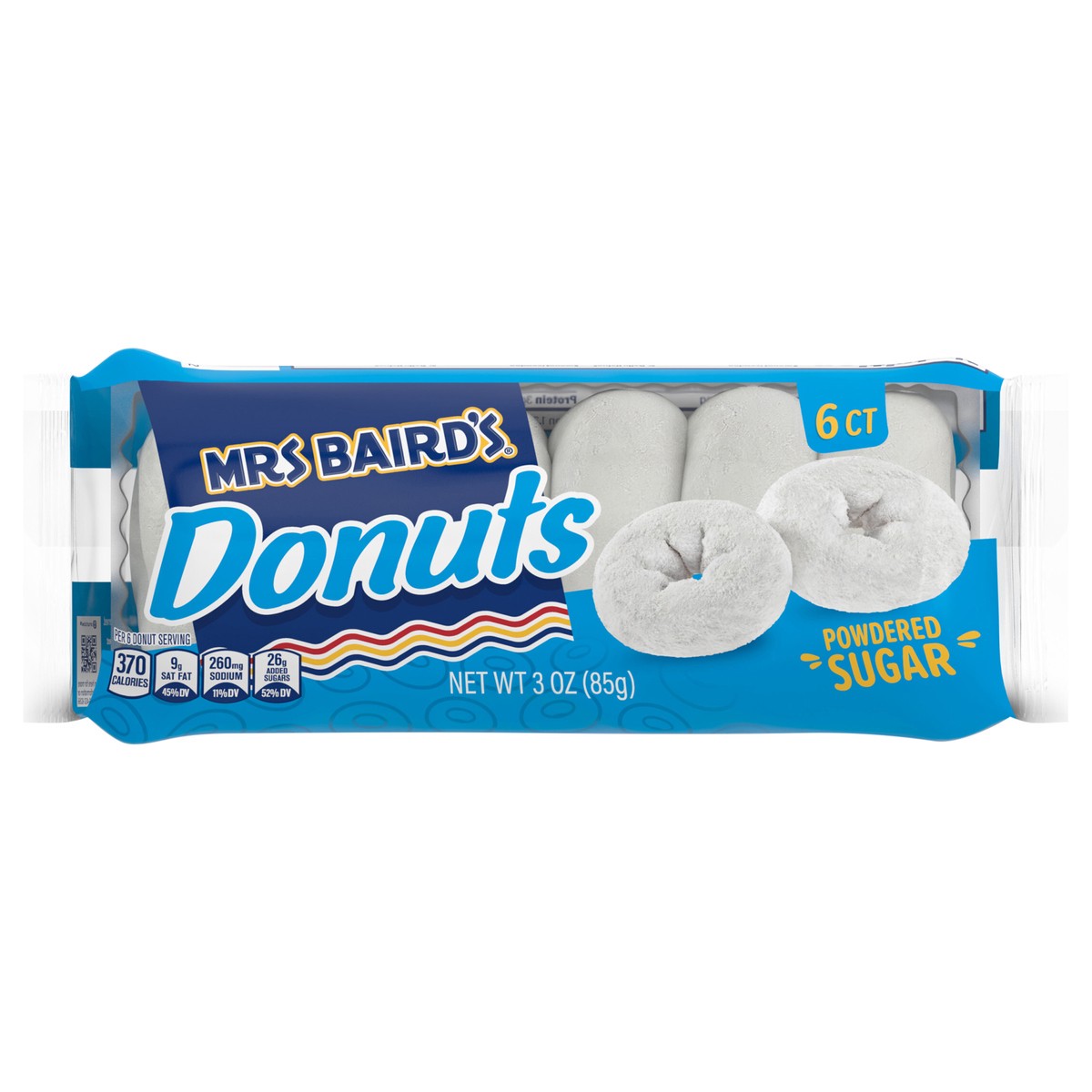 slide 1 of 5, Mrs. Baird's Powdered Sugar Mini Donuts, 6 count, 3.0 oz, 6 ct