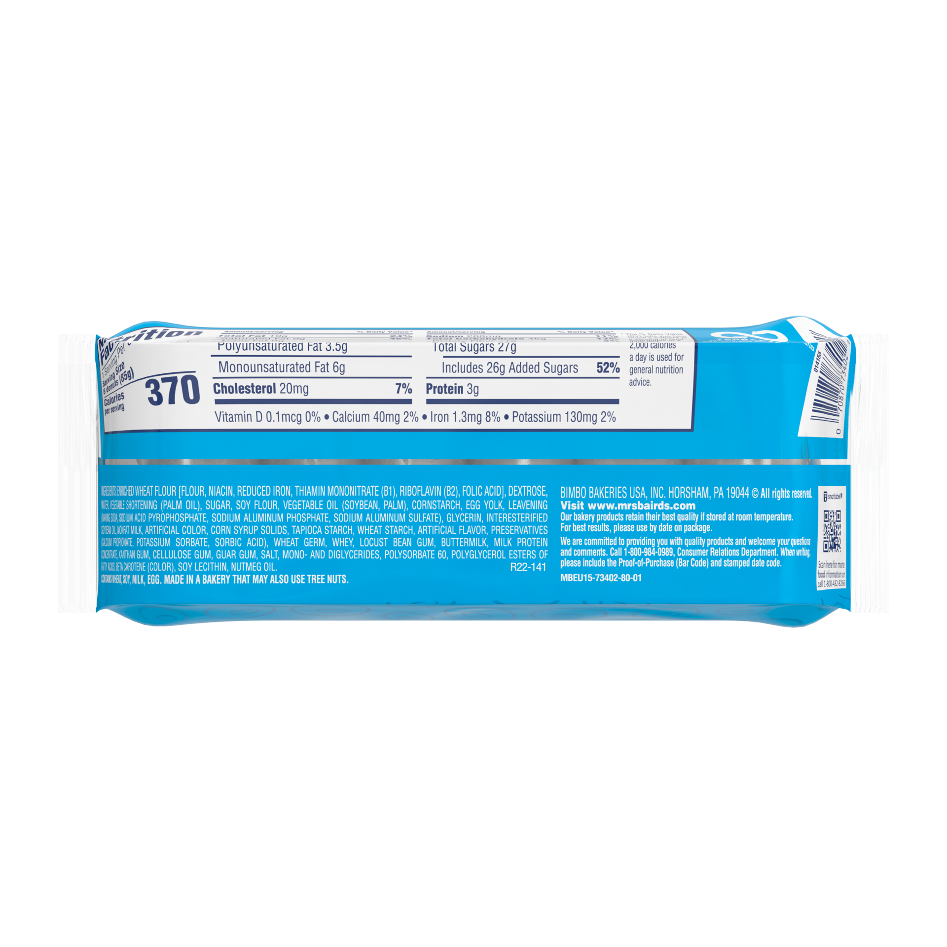 slide 5 of 5, Mrs. Baird's Powdered Sugar Donuts, 6 count, Mini Donuts, 3.0 oz Bag, 6 ct