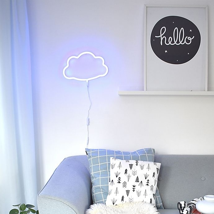 slide 2 of 2, A Little Lovely Company Neon-Style LED Cloud Light - Blue, 1 ct