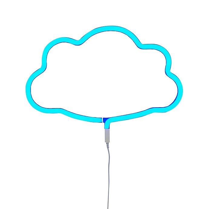 slide 1 of 2, A Little Lovely Company Neon-Style LED Cloud Light - Blue, 1 ct