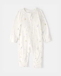 Carters Baby Constellation 2-Way Zip PurelySoft Sleep & Play Pajama - Cream Cream PRE