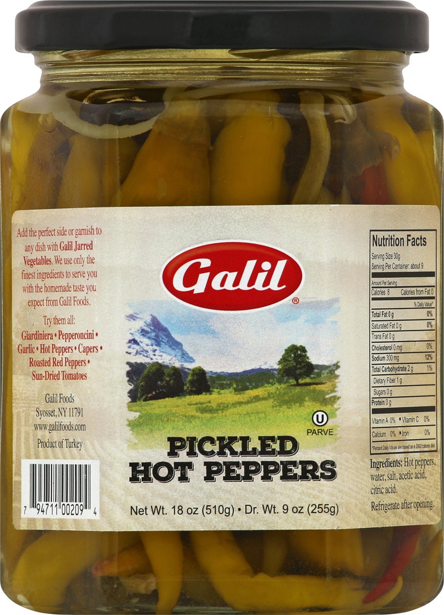 slide 1 of 2, Galil Pickled Hot Pepp, 18 oz