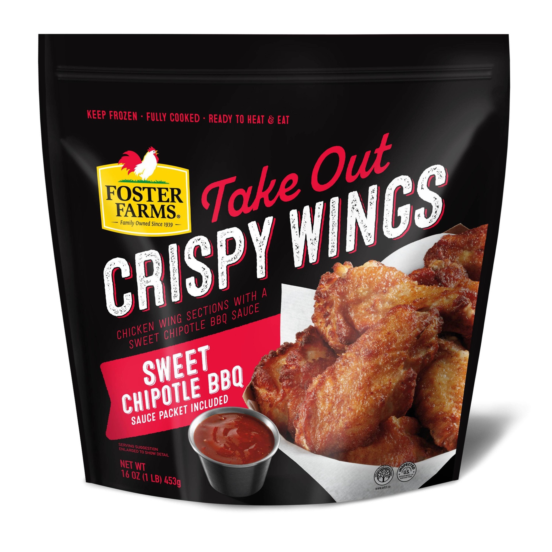 slide 1 of 2, Foster Farms Takeout Sweet Chipotle BBQ Crispy Wings, 16 oz