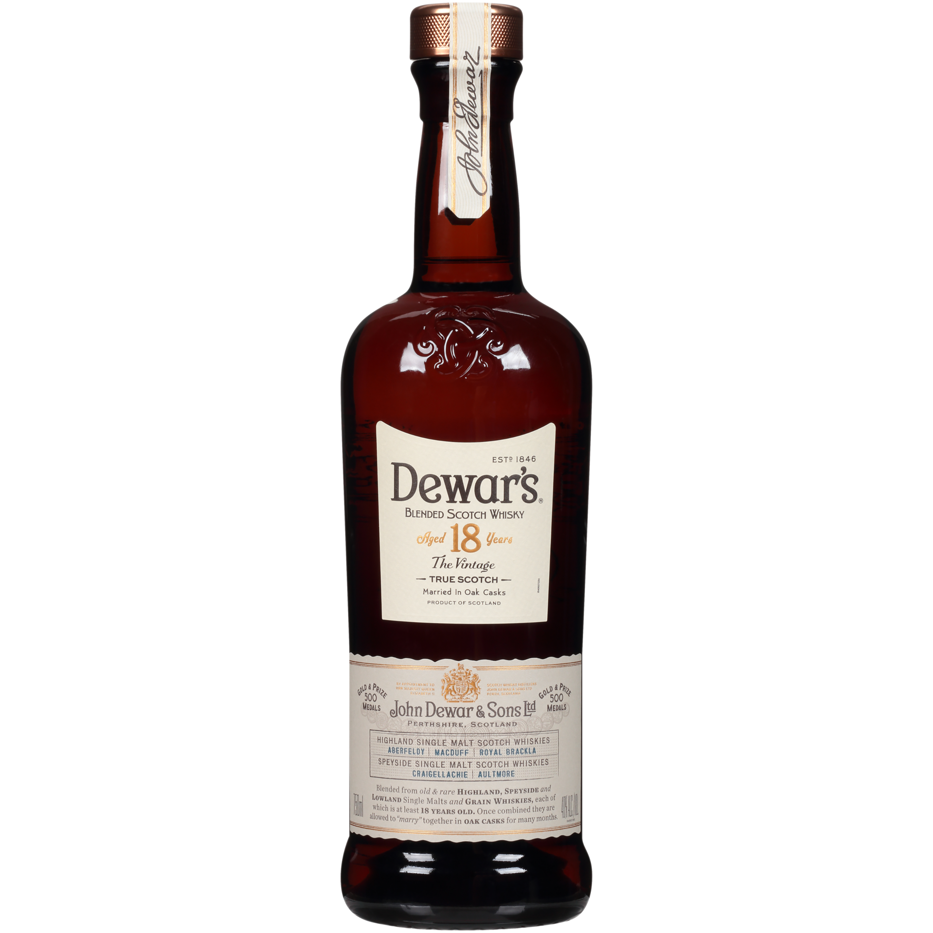 slide 1 of 5, Dewar'S 18 Year Old Scotch Whisky 40% 75Cl/750Ml, 750 ml