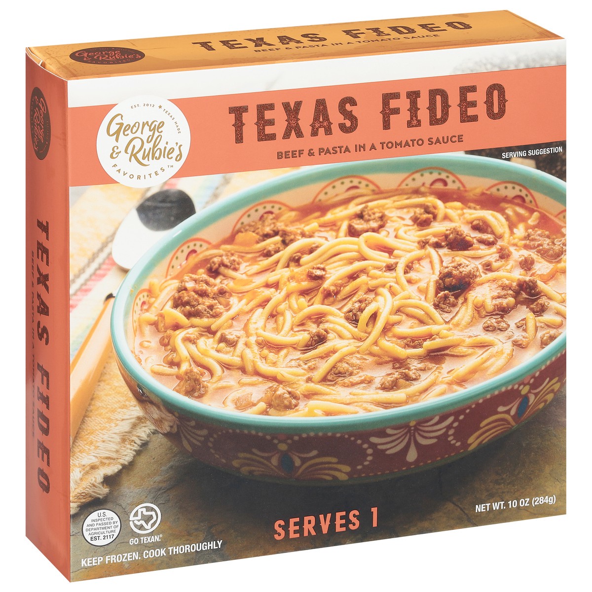 slide 2 of 9, George & Rubie's Favorites Beef & Pasta in a Tomato Sauce Texas Fideo 10 oz, 10 oz