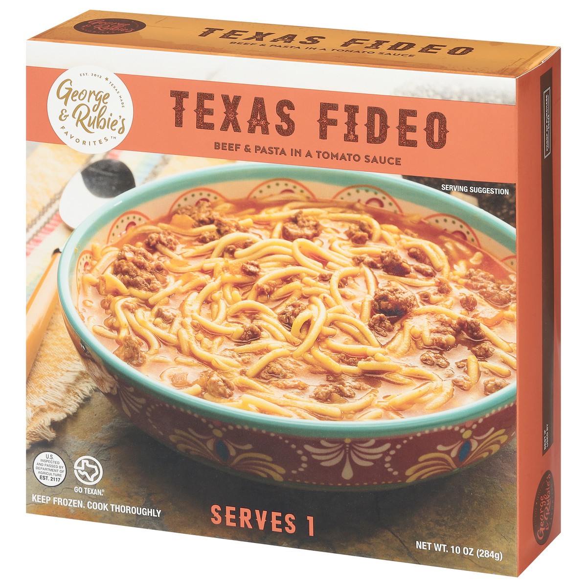 slide 4 of 9, George & Rubie's Favorites Beef & Pasta in a Tomato Sauce Texas Fideo 10 oz, 10 oz